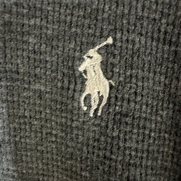 Men's XL Polo Ralph Lauren Gray Thermal Long Sleeve Sleep Shirt - Picture 4 of 5